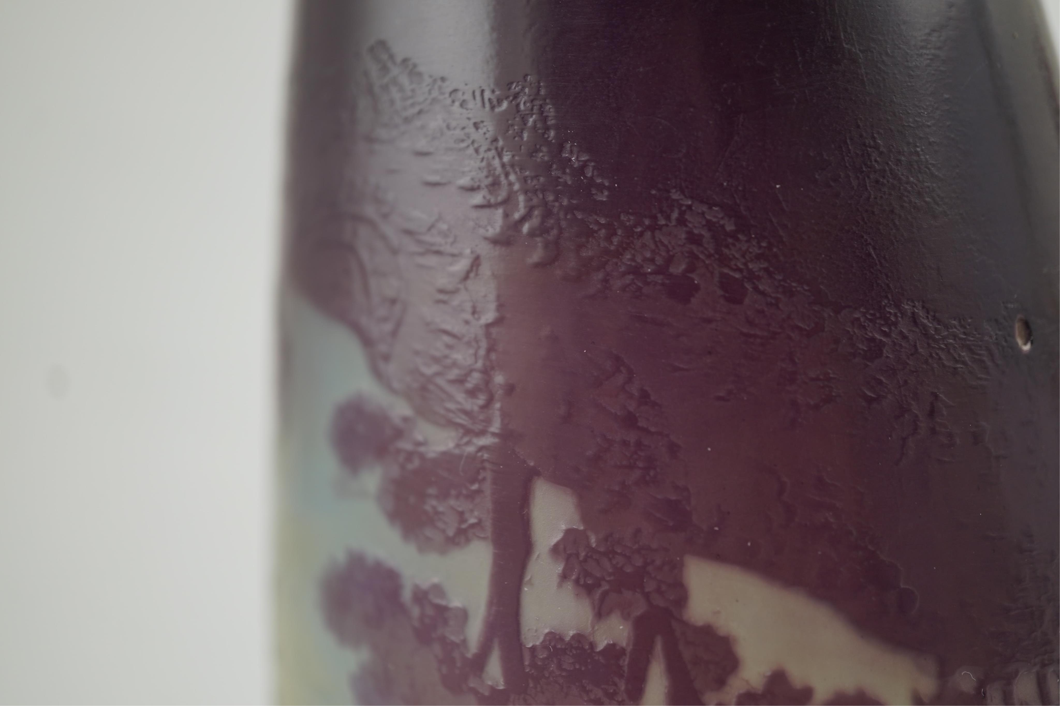 A Gallé cameo glass ‘landscape’ vase